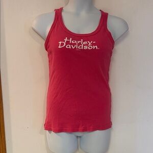 Authentic Harley Davidson Niagara Falls New York Pink Rib Knit Casual Tank Top